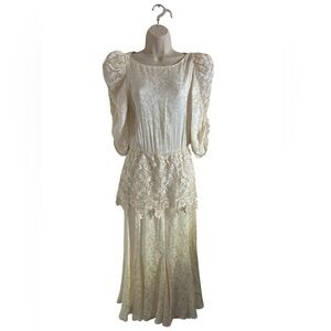 Vintage Lillie Rubin x Capriccio by Digna 80’s Silk Gown USA Made Wedding 8